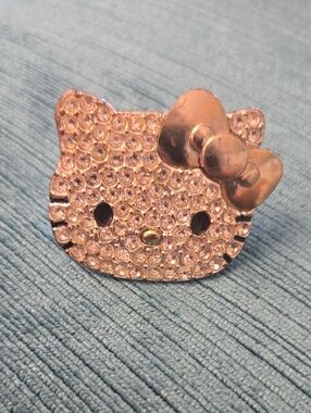 ​✨Y2K Hello Kitty Rhinestone Statement Ring - Cute Sanrio Bling Costume Jewelry